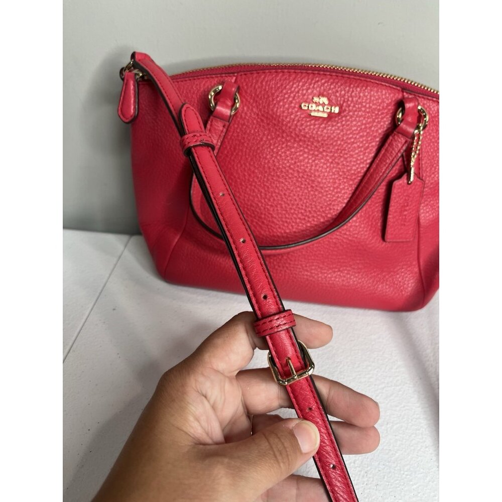 COACH Kelsey‎ Mini Crossbody Satchel Bag Fuchsia Pink Pebbled Leather 57563 - Picture 3 of 11